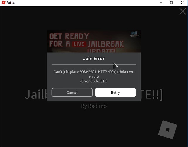How To Fix Roblox Error Code 610 Server Issue - cant connect to roblox games error 610