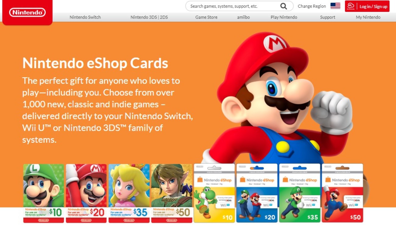 can you buy nintendo online with eshop cards
